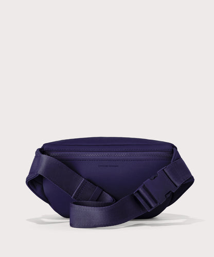 Jax in a jewel-toned, deep blue with strong purple undertones Back view.