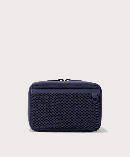 Dagne Dover large Arlo Tech Organizer in dark blue seen from the back.