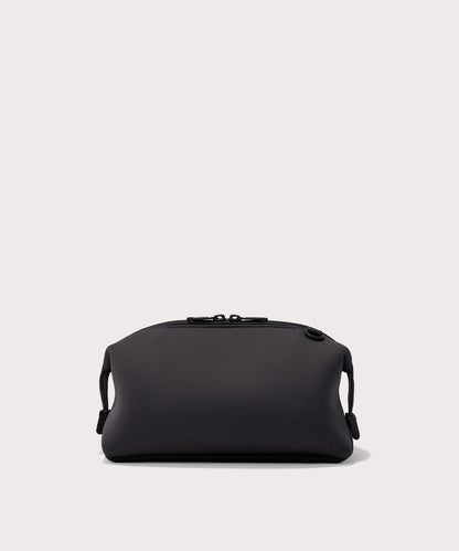Dagne Dover Large Hunter Toiletry Bag in black seen from the back.