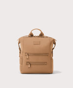 Dagne Dover small Indi Diaper Backpack in camel brown.