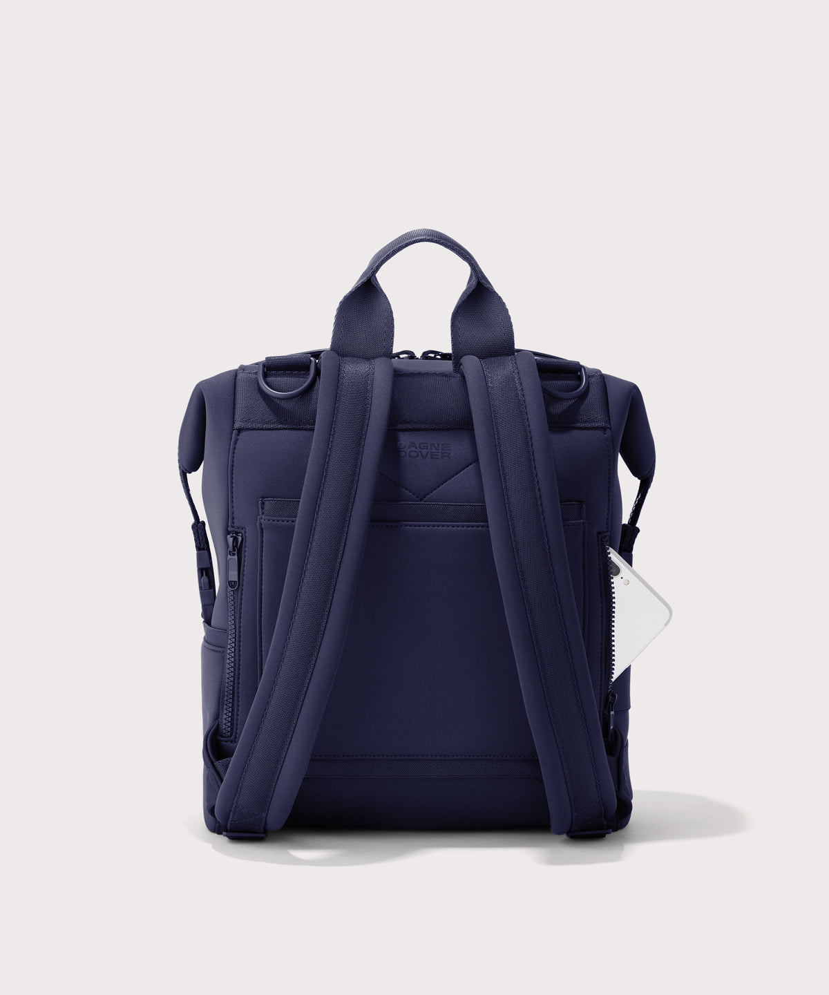 Dagne Dover medium Indi Diaper Backpack in dark blue seen from the back