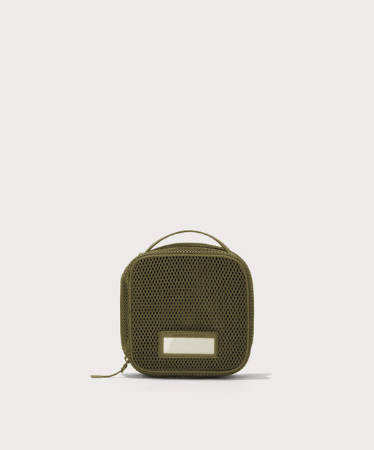 Front view of small Roma packing cube in dark green